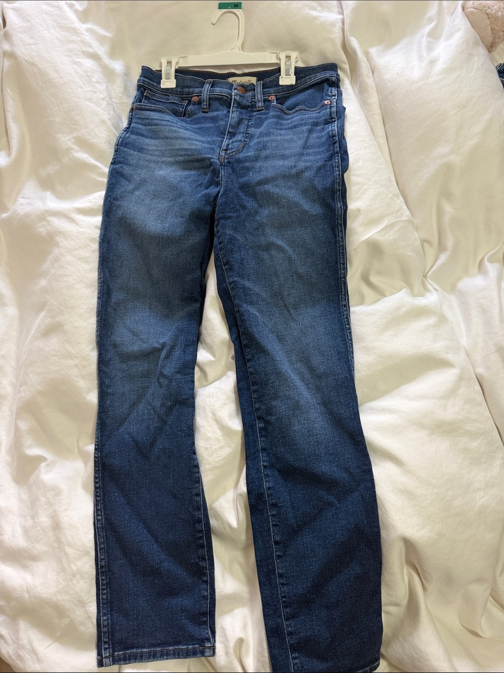 Madewell Dark Blue High-Rise Straight Jeans